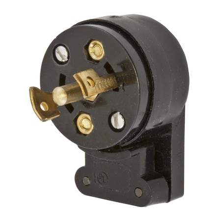 Hubbell Wiring Device-Kellems Midget Locking Plug, ML-3P, 15 A, 125/250V AC, Single Phase, 3 Pole, Screw Terminals, Black HBL7432